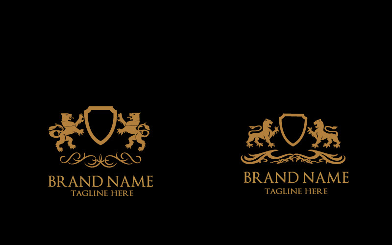 Set of Royal Badges Heraldic Logo Template
