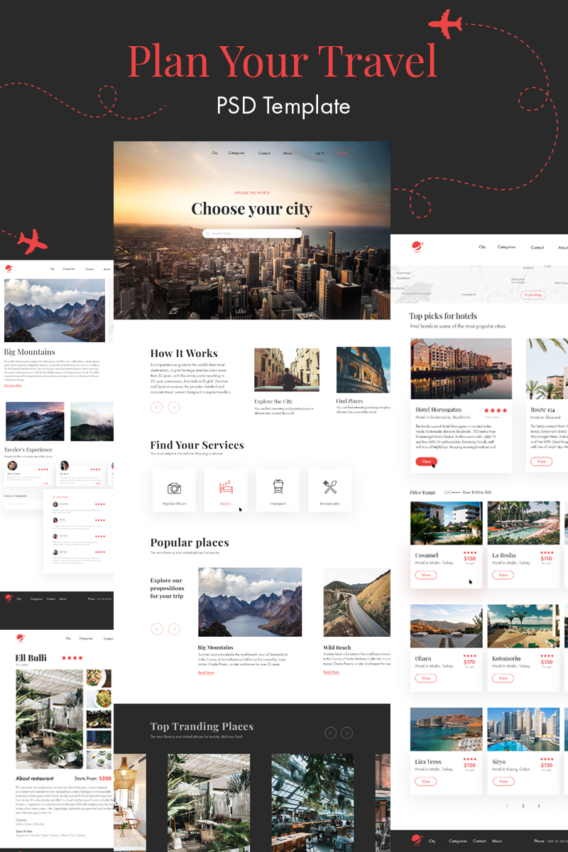 "Traveler | The amazing Travel and Tours" modèle PSD adaptatif #93224