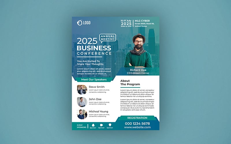 Business Conference Flyer Design Corporate Identity