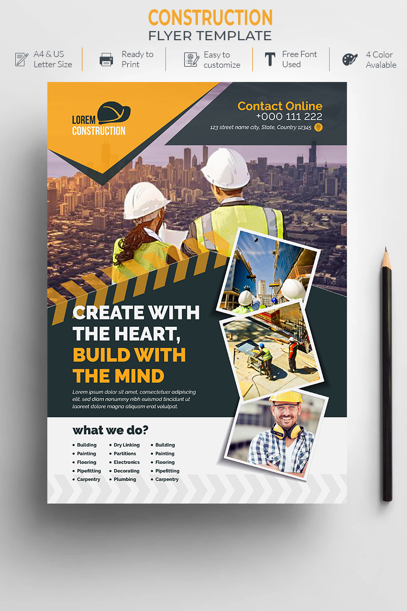 Construction Flyer Design Corporate Identity Template - screenshot