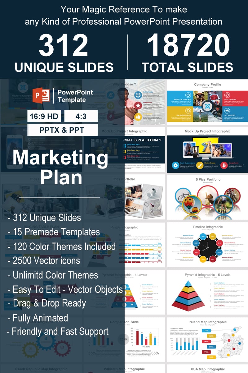"Marketing Plan" Premium PowerPoint Template №93340 - screenshot