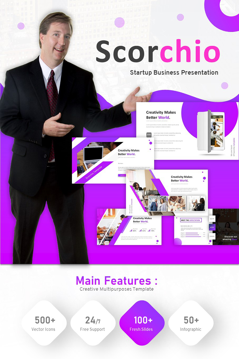 Modello PowerPoint #93386 "Scorchio - Startup Business" - screenshot