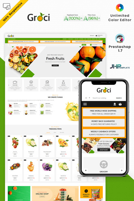 Template #93428 Grocery Food Webdesign Template - Logo template Preview