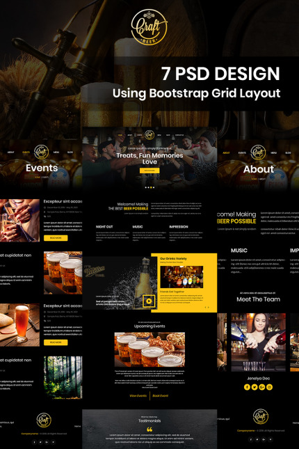 Template #93435 Pub Drinks Webdesign Template - Logo template Preview