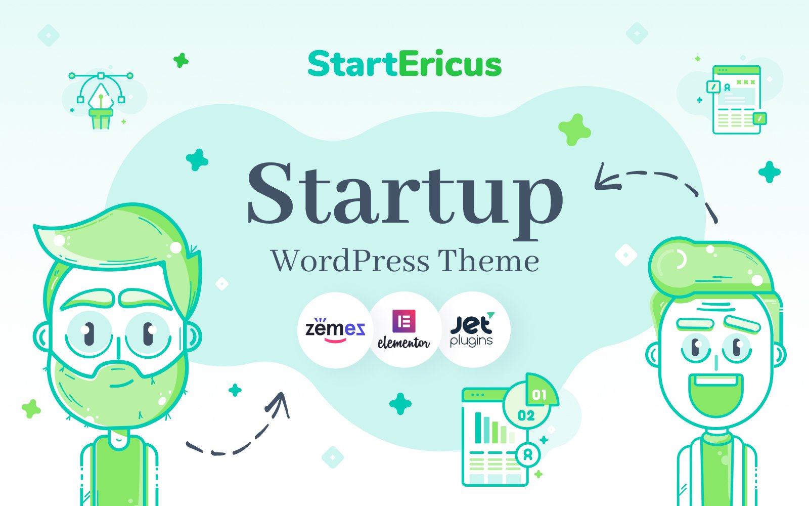StartEricus - Clean and Minimalistic Startup Landing Page WordPress Theme