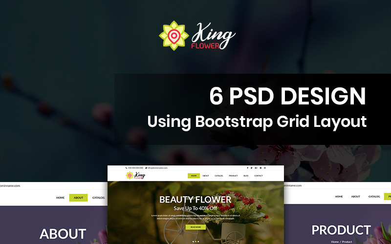 King Flower shop - Flower Shop PSD Template