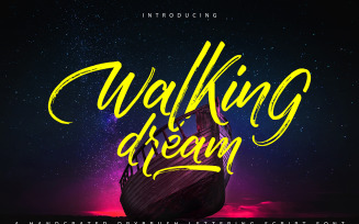 Walking Dream | A Handcrafted Drybrush Lettering Cursive Font