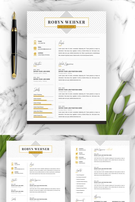 Template #93546 Page Resume Webdesign Template - Logo template Preview
