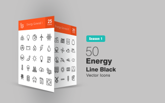 50 Energy Line Icon Set