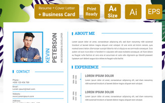 Kevin Peterson - Cover Letter and Business Card Resume Template