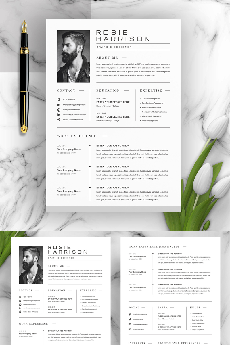 Rosie Resume Template - screenshot