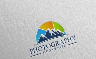 Mountain Camera Photography 13 Logo Template
