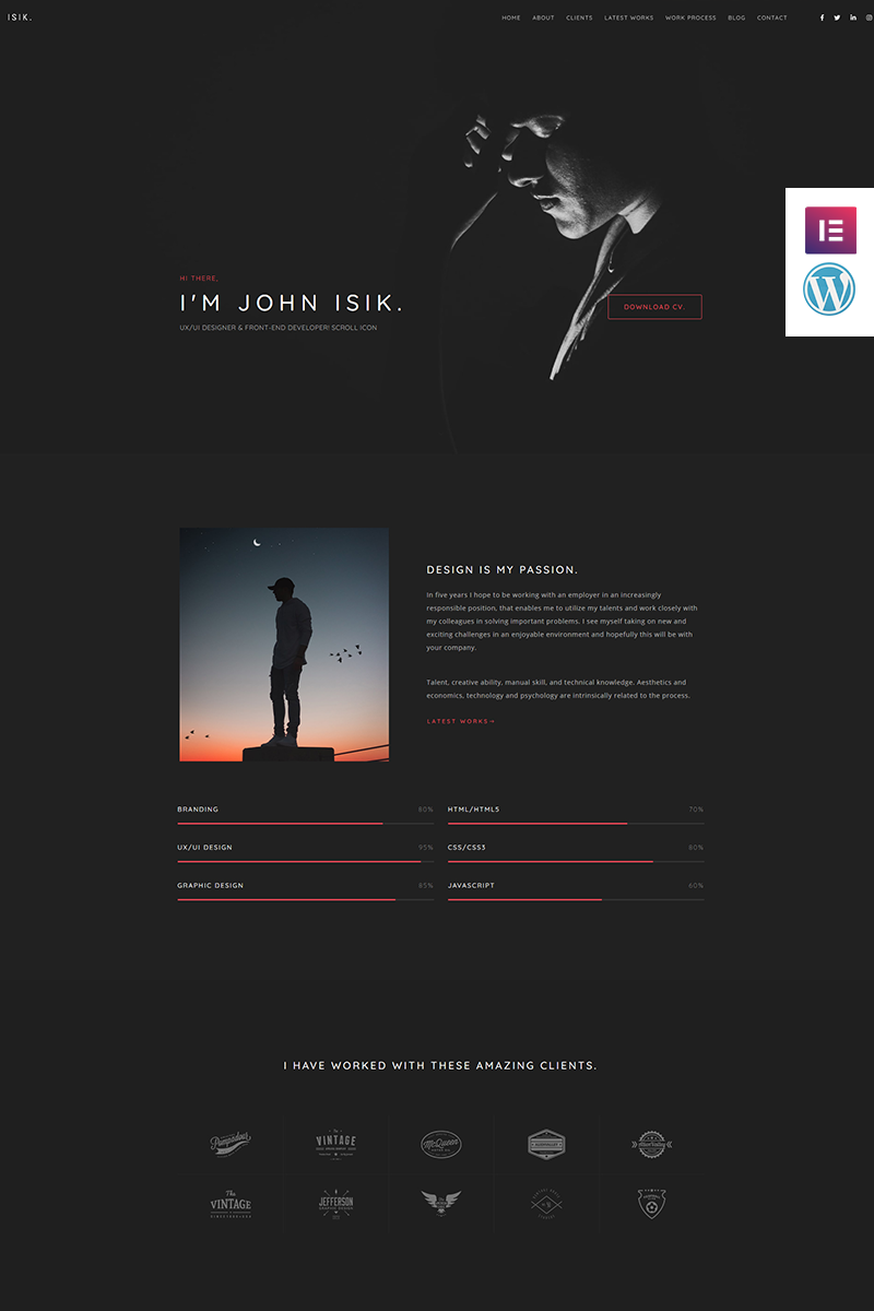 Isik - Personal Portfolio Landing Page №93864 - скриншот