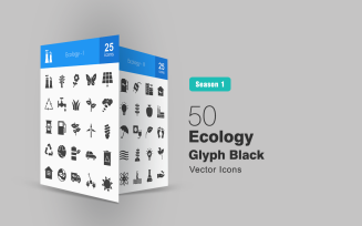 50 Ecology Glyph Icon Set