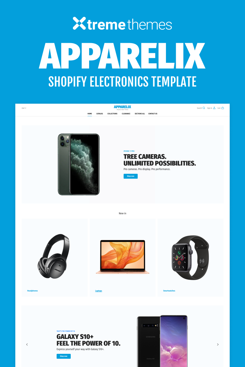 Responsywny szablon Shopify Electronics Shop on Shopify - Apparelix #94005 - zrzut ekranu