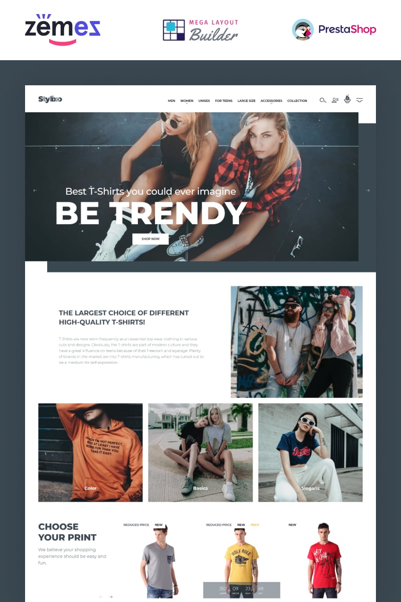 Tema De PrestaShop "Stylixo - T-Shirt eCommerce Design Theme" #94092