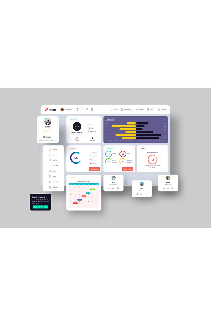 VPRO Dashboard UI VU Sketch Template - screenshot