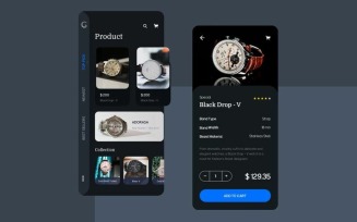 Watch ecommerce app UI Kit Sketch Template
