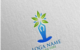 Yoga and Lotus 68 Logo Template