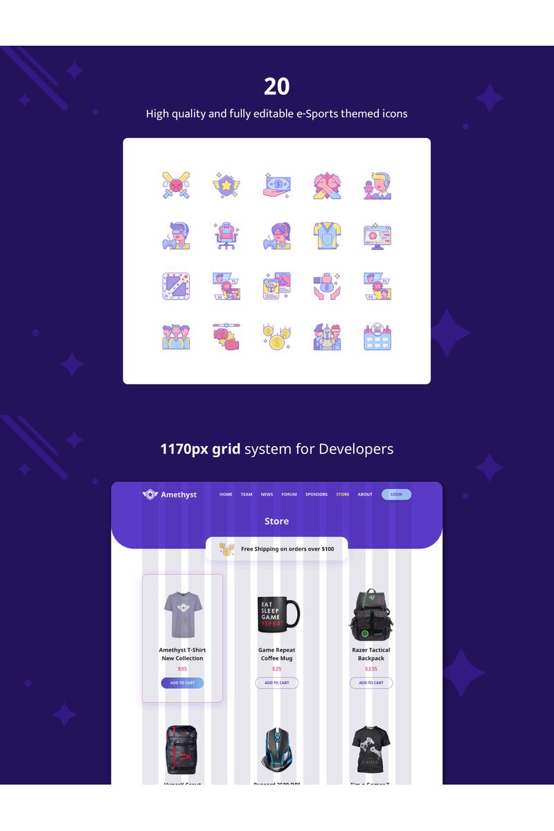 Amethyst - Esports Template de Ilustração №94139