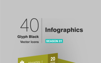40 Infographics Glyph Icon Set