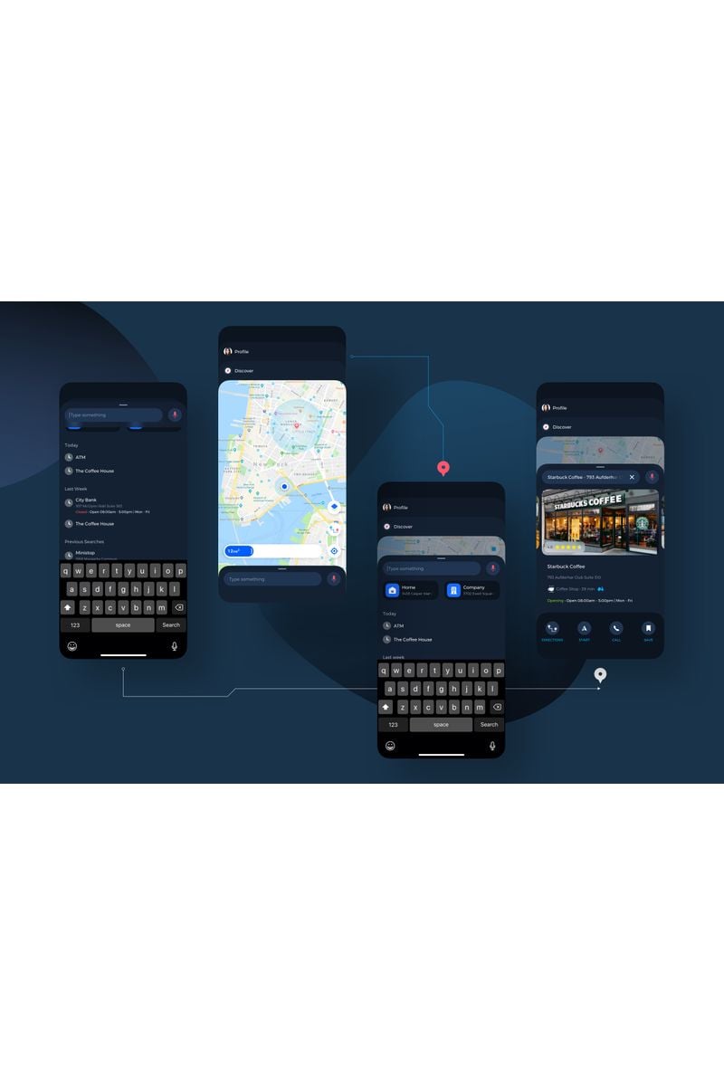 Navigation Map UI Kit Sketch Template - screenshot