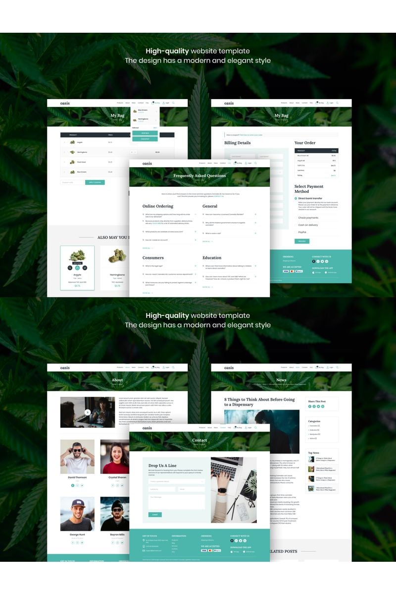 Oasis - Marijuana eCommerce Template de Ilustração №94137