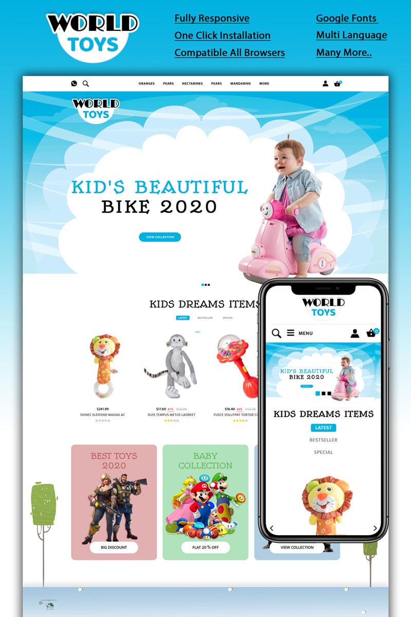 Reszponzív Worldtoys - Toy Store OpenCart sablon 94143 - képernyőkép