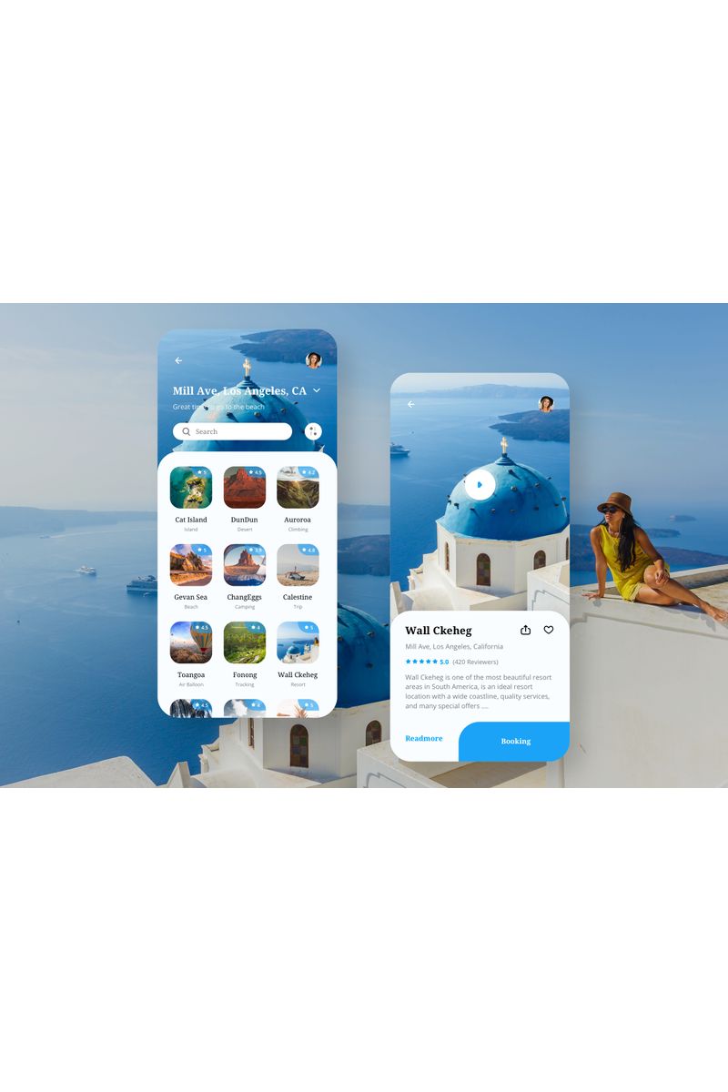 Travel App UI Sketch Template - screenshot