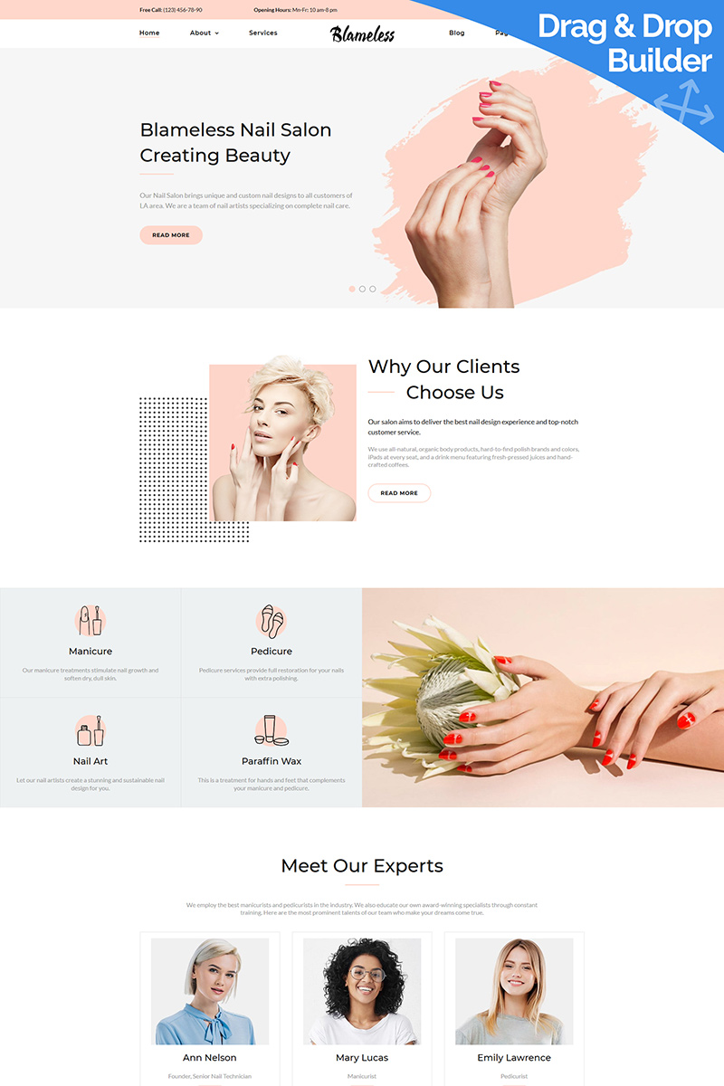 Blameless - Nail Art Templates Moto CMS 3 №94293 - screenshot
