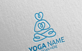 Yoga and Human silhouette 56 Logo Template