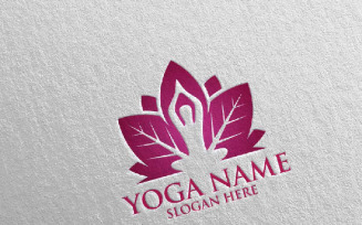 Yoga and Lotus 46 Logo Template