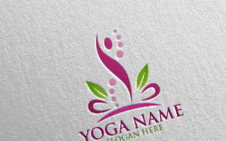Yoga and Lotus 26 Logo Template