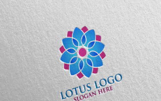 Yoga and Lotus 7 Logo Template