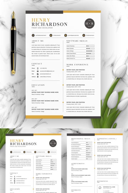 Template #94774 Resume 2 Webdesign Template - Logo template Preview
