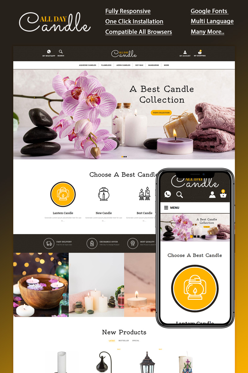 "All day - Candle Store" thème OpenCart adaptatif #94794