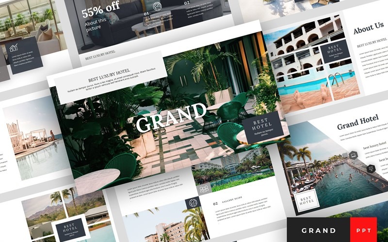 Grand - Hotel PowerPoint template PowerPoint Template