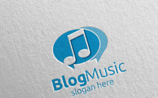 Blog Music with Note Concept 41 Logo Template