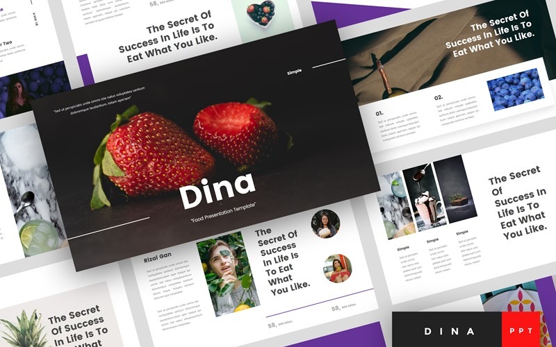 Dina - Food PowerPoint template PowerPoint Template
