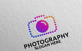 Abstract Dot Camera Photography 86 Logo Template
