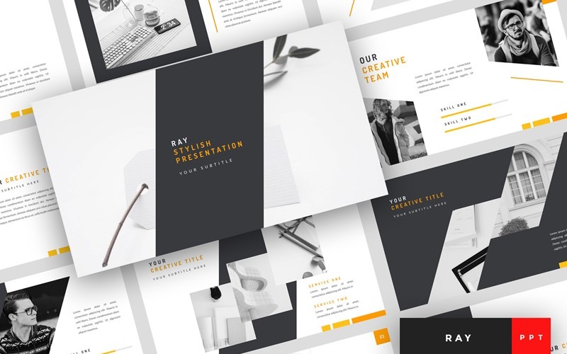 Ray - Stylish PowerPoint template PowerPoint Template