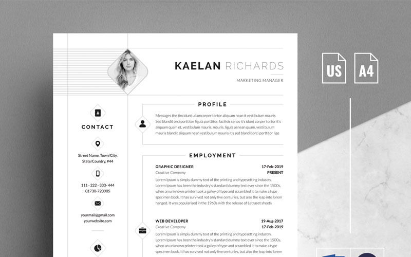 Word & Cover Letter Resume Template