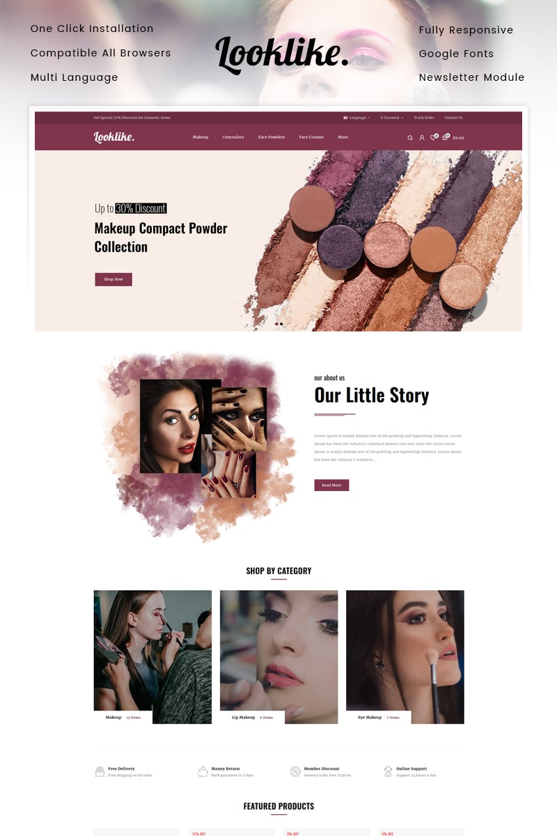 LookLike - Cosmetics Store OpenCart Template