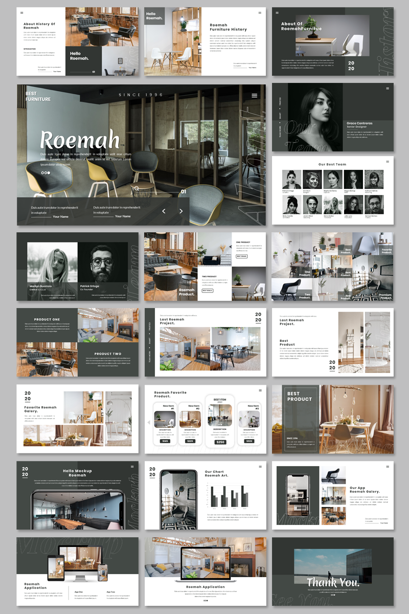 Roemah - Furniture & Home Decoration PowerPoint template
