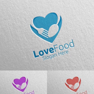 Love Healthy Food for Restaurant or Cafe 11 modèle logo  #95188