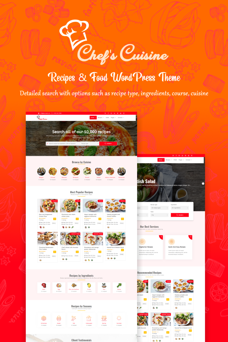 Chef's Cuisine - Responsive Recipe WordPress Theme