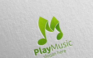 Music with Note Concept 70 Logo Template