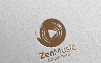 Music with Zen and Play Concept 74 Logo Template