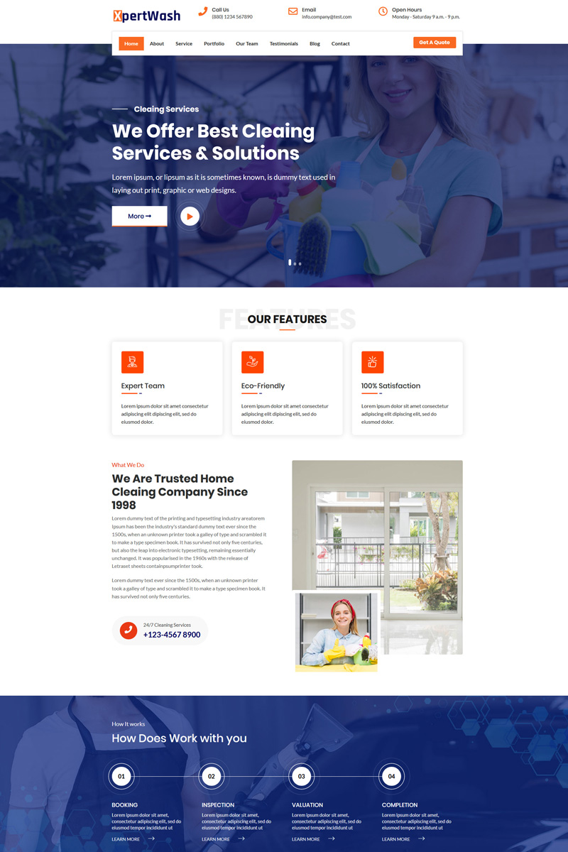 Tema di Landing Page #95169 "Xpertwash"