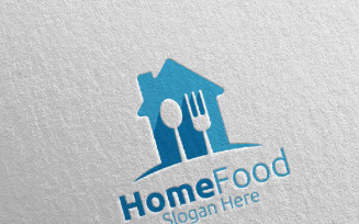 Home Food for Restaurant or Cafe 28 Logo Template